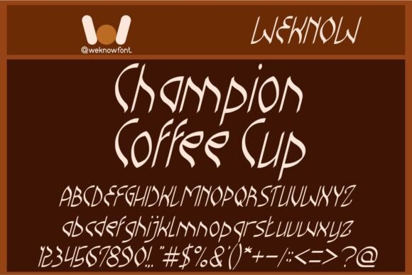 Champion Coffee Cup Typeface for Brand Identity